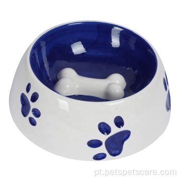 PET personalizável de luxo Cerâmica Pet Dog Bowl